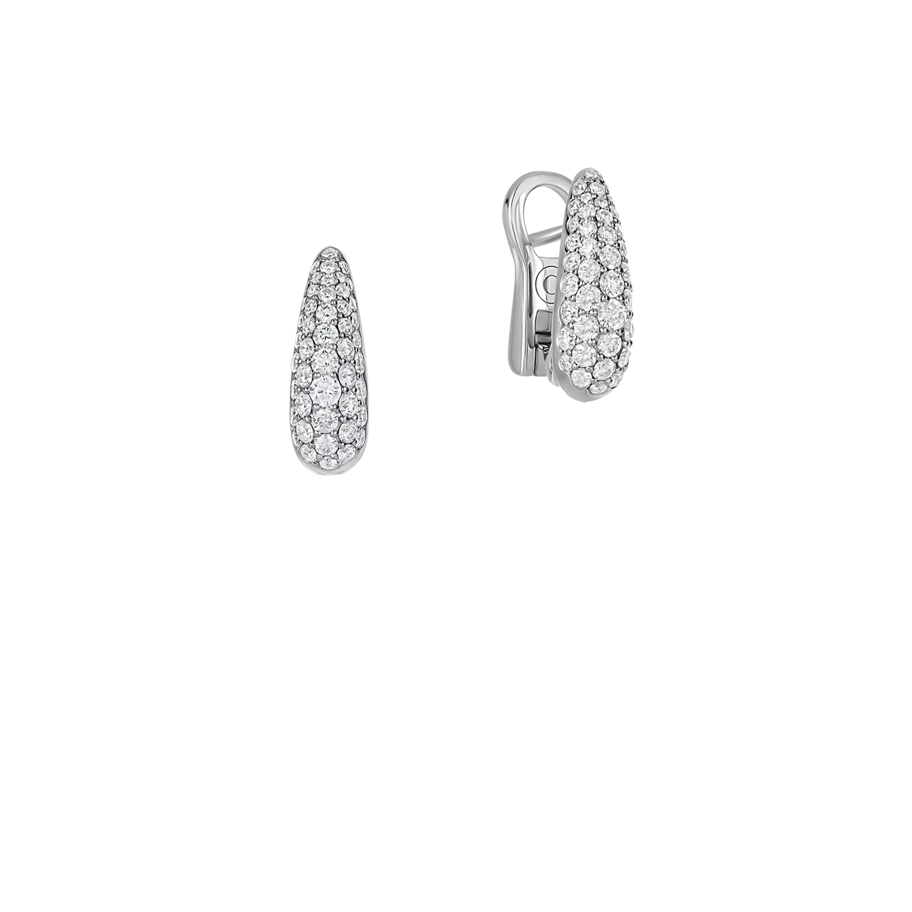 Серьги с бриллиантами, белое золото, белая н.керамика