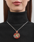 Подвес с бриллиантом, белое и жёлтое золото, н.керамика