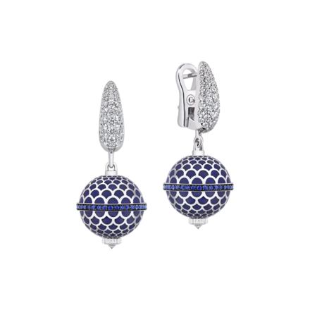 Серьги с сапфирами и бриллиантами, белое золото, н.керамика 1