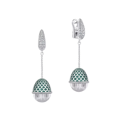 Серьги с бриллиантами, белое золото, н.керамика