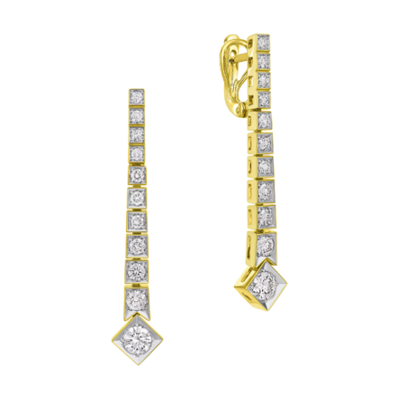 Серьги с бриллиантами, жёлтое золото 1