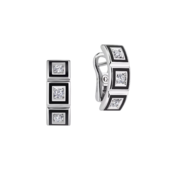 Серьги с бриллиантами, белое золото, н.керамика