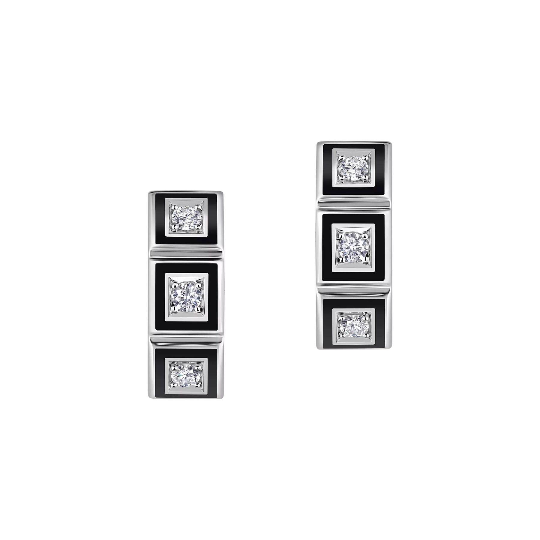 Серьги с бриллиантами, белое золото, н.керамика