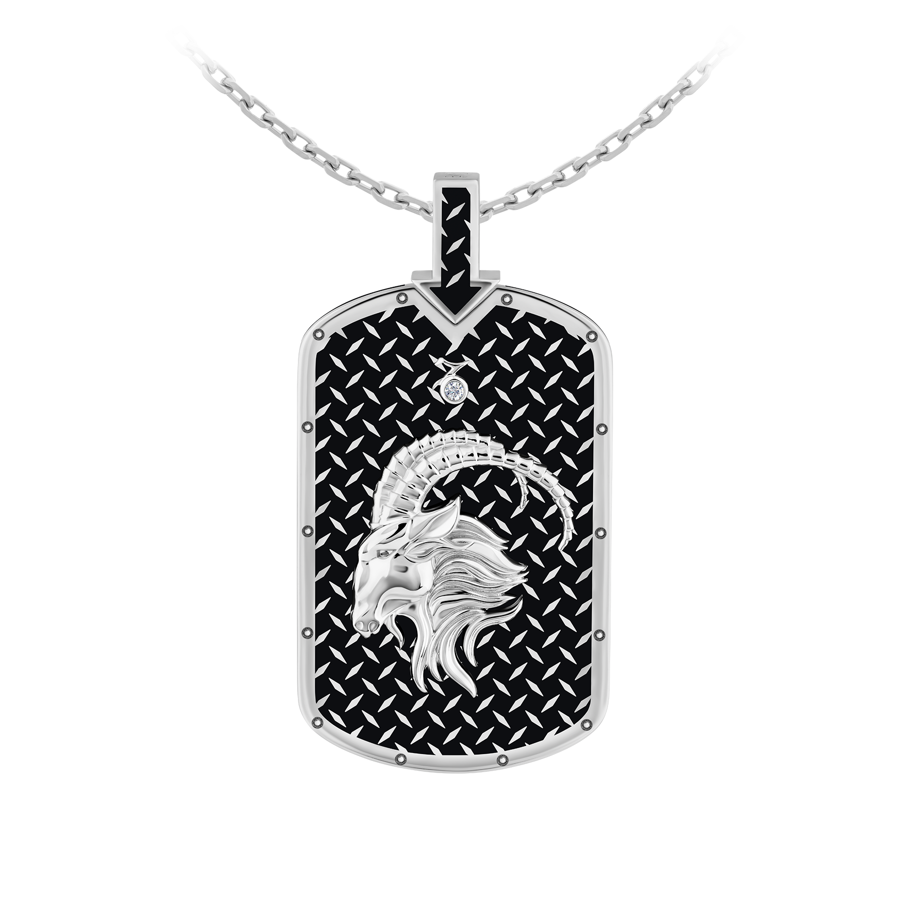 Подвес с бриллиантом, белое золото, нанокерамика