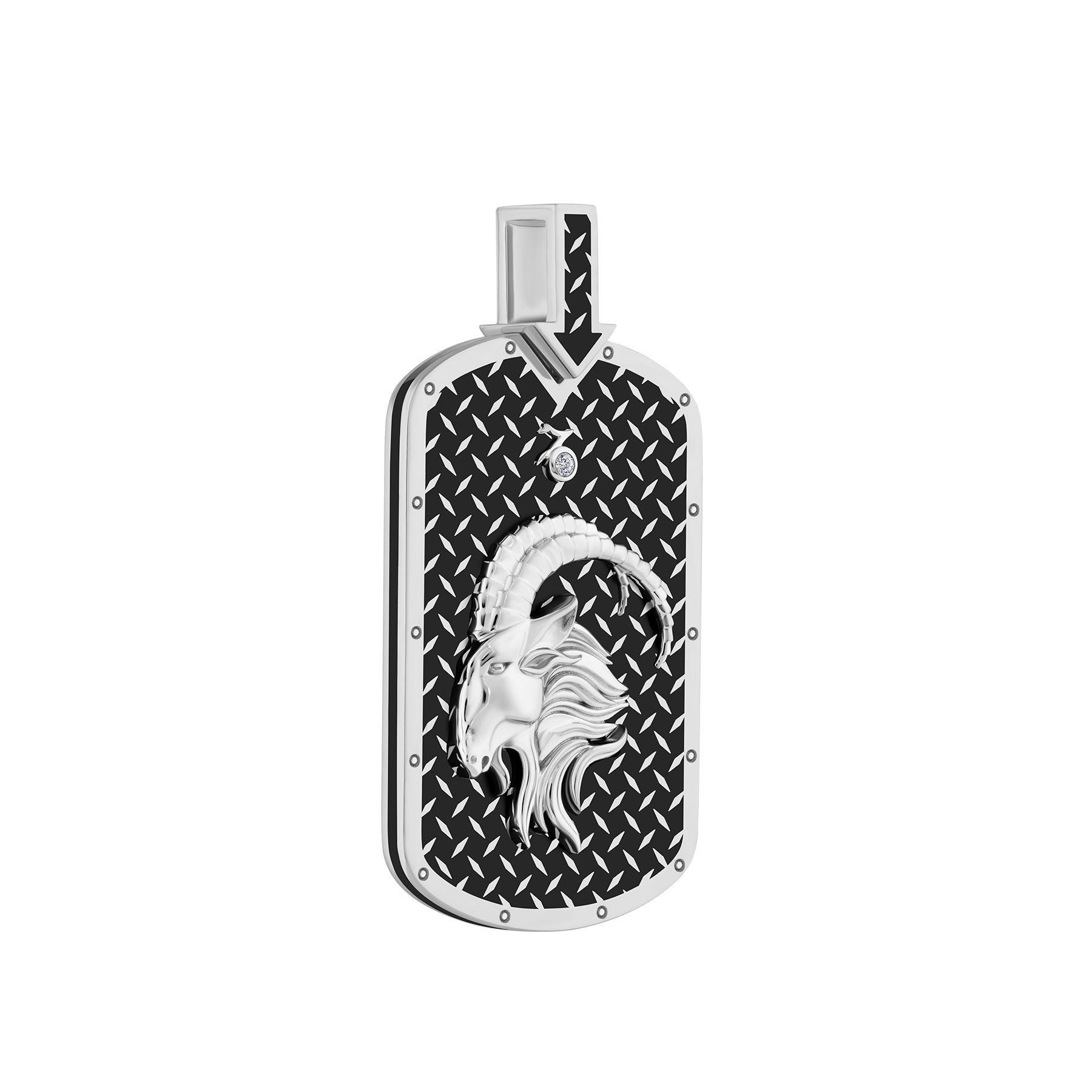 Подвес с бриллиантом, белое золото, нанокерамика