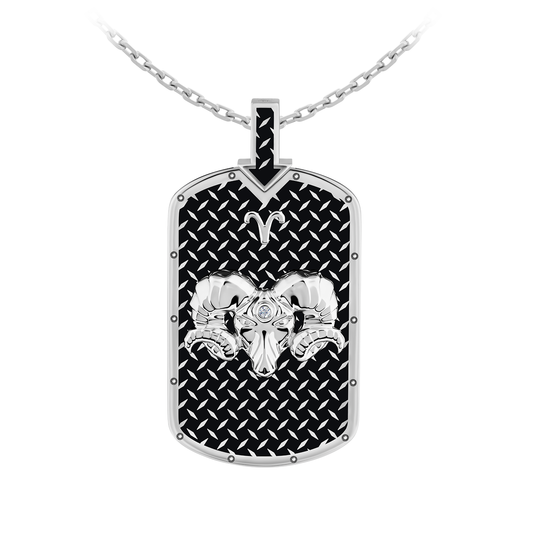 Подвес с бриллиантом, белое золото нанокерамика