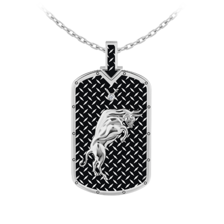 Подвес с бриллиантом, белое золото, нанокерамика 1