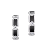 Серьги с бриллиантами, белое золото, черная н.керамика