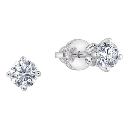 Пусеты с бриллиантами, белое золото 1