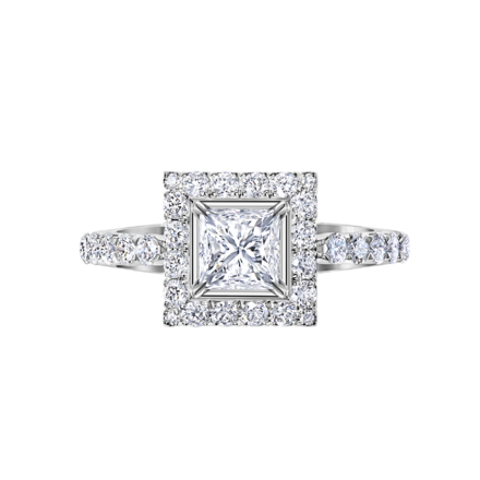 Кольцо с бриллиантами, белое золото 2