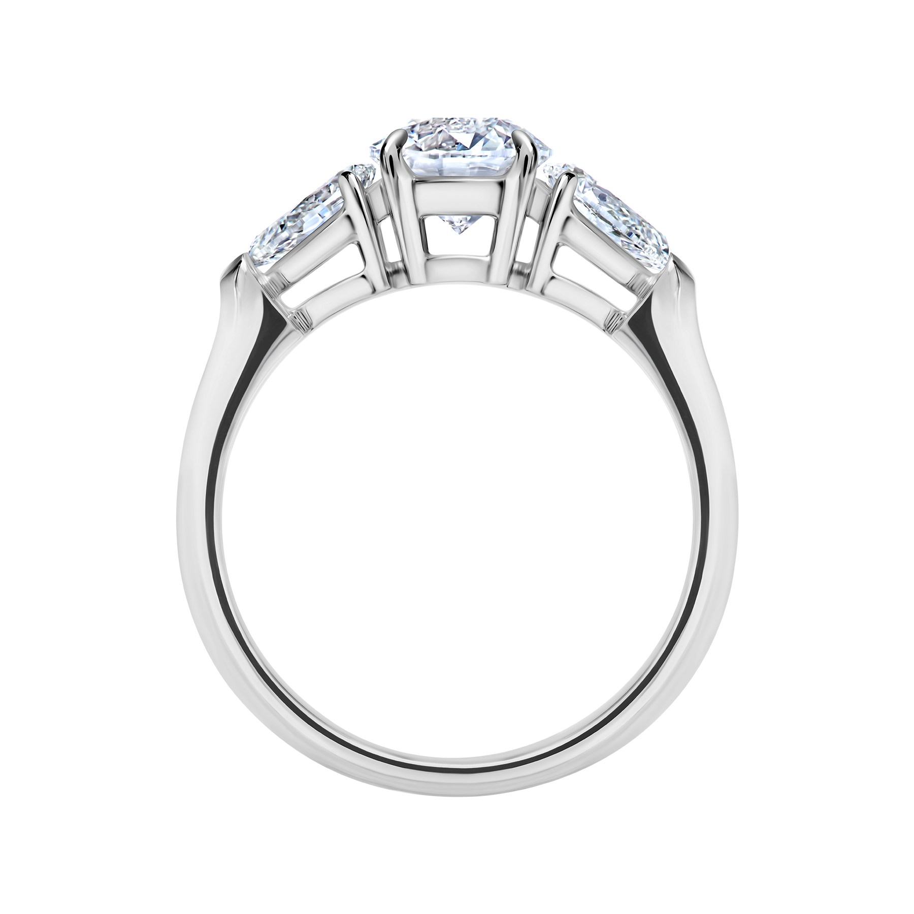 Кольцо с бриллиантами, белое золото