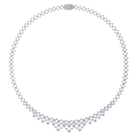 Колье с бриллиантами, белое золото 1