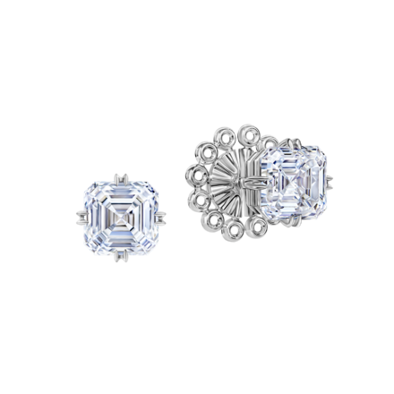 Пусеты с бриллиантами, белое золото 1