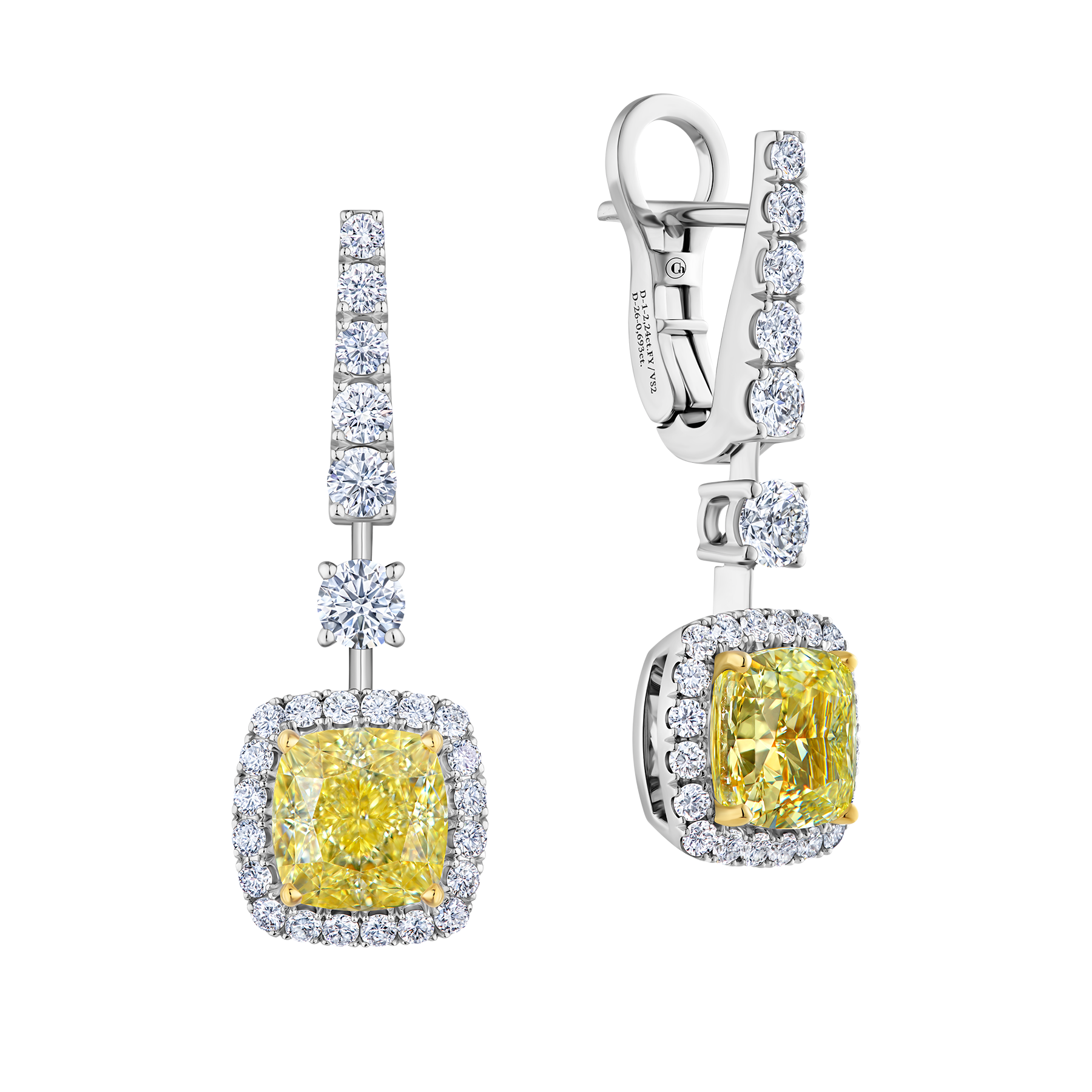 Серьги с бриллиантами, белое золото