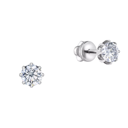 Пусеты с бриллиантами и сапфирами, белое золото 2