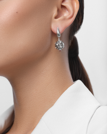 Серьги с рубинами и бриллиантами, белое золото 3