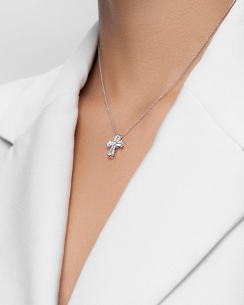 Колье с бриллиантами, белое золото 2