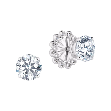 Пусеты с бриллиантами, белое золото 1