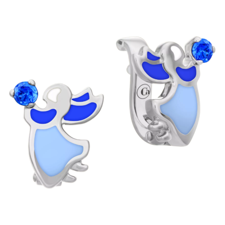 Серьги с сапфирами, белое золото, н.керамика 1