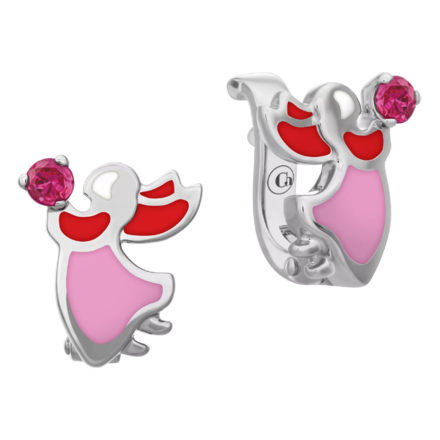 Серьги с рубинами, белое золото, н.керамика 1