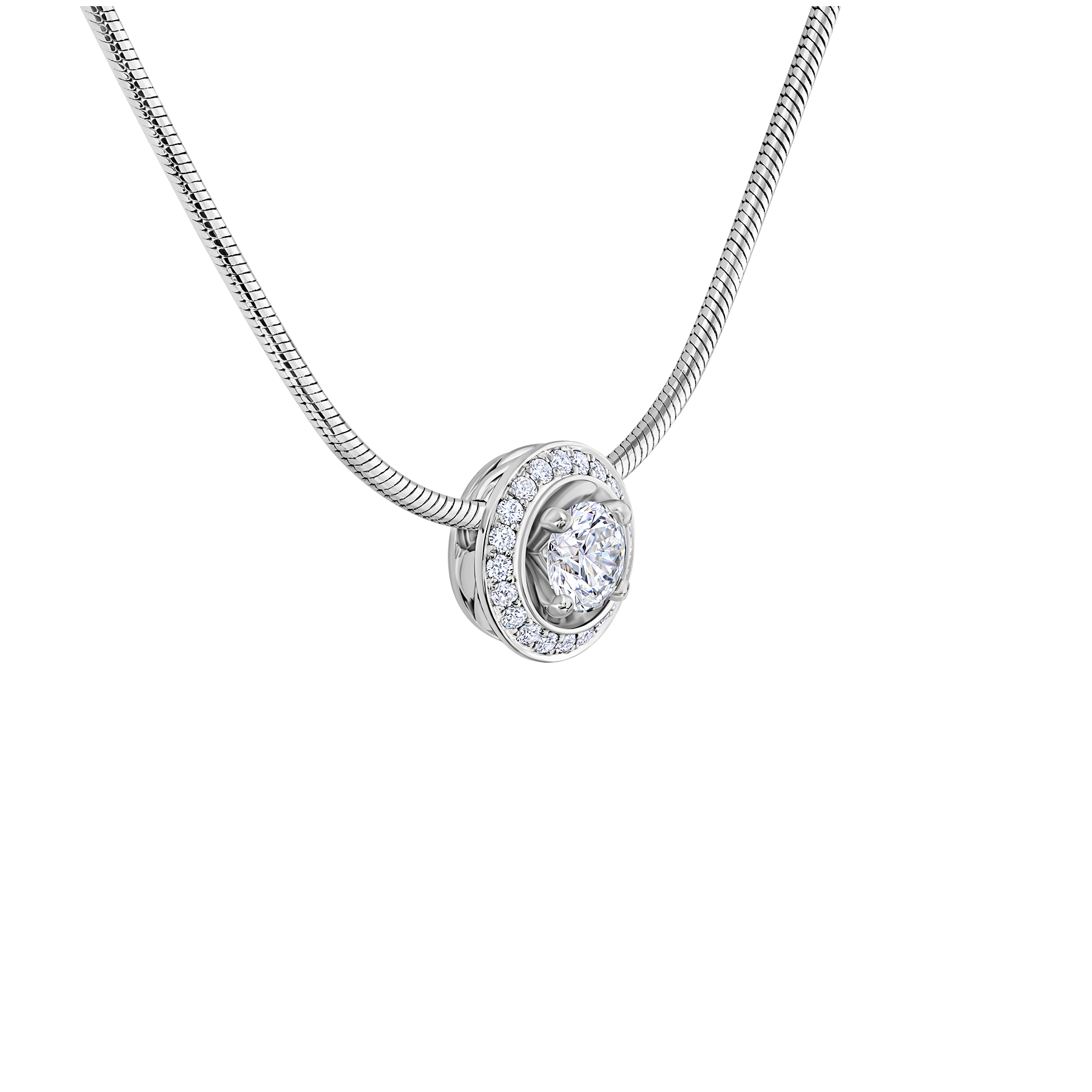 Колье с бриллиантами, белое золото