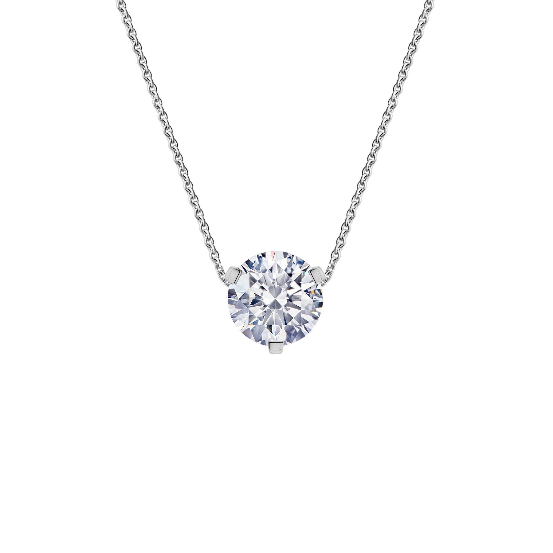 Колье с бриллиантами, белое золото