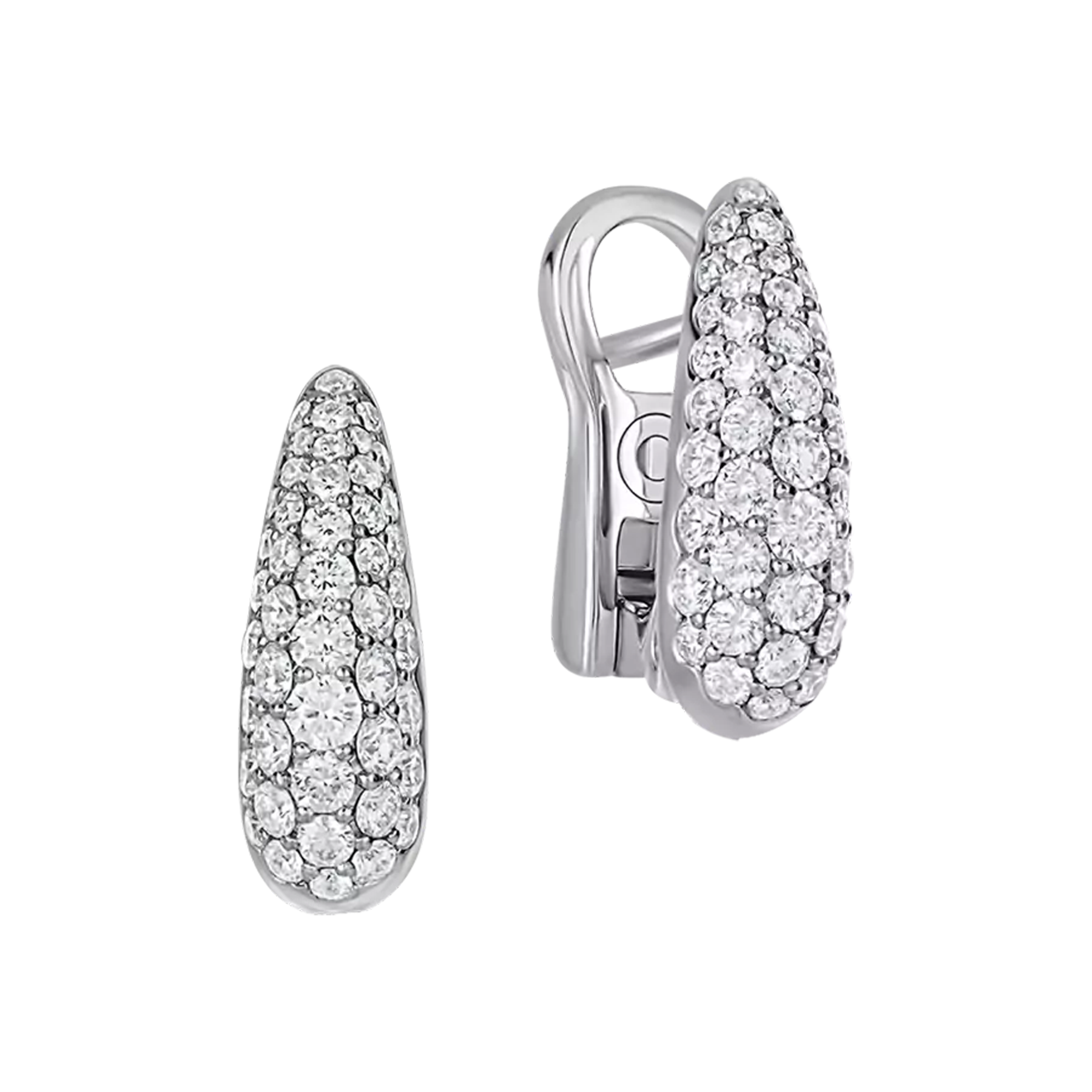 Серьги с сапфирами и бриллиантами, белое золото