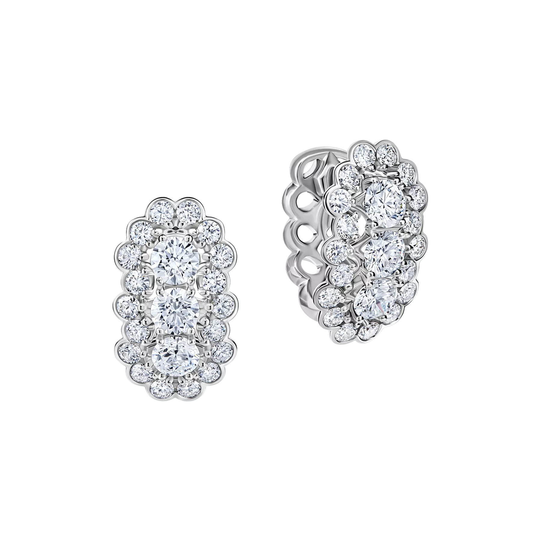 Серьги с бриллиантами, белое золото