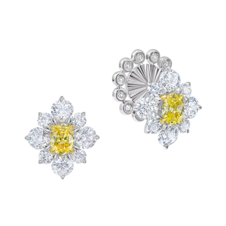 Пусеты с бриллиантами, белое золото 1