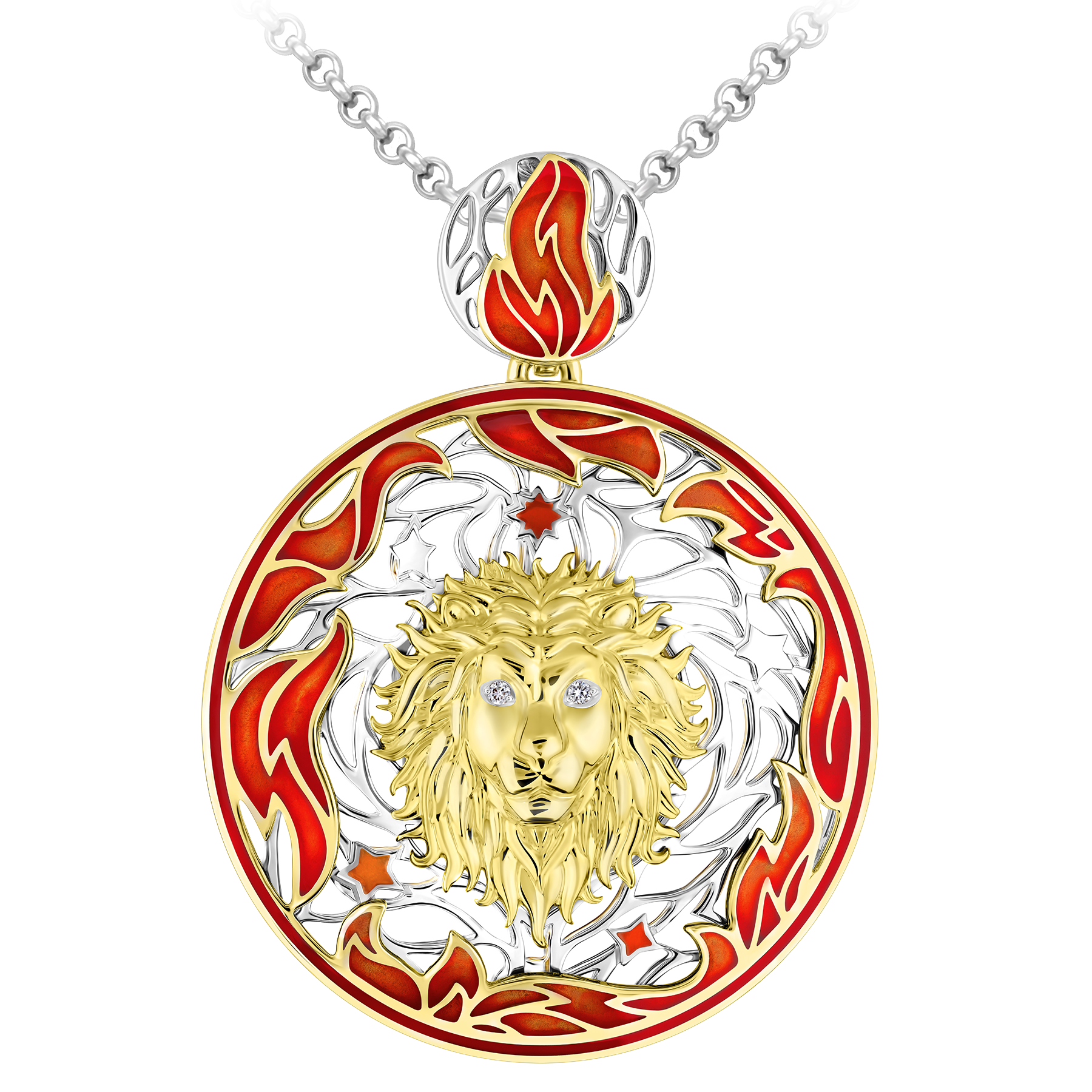 Подвес с бриллиантами, белое и жёлтое золото, н.керамика