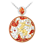 Подвес с бриллиантом, белое и жёлтое золото, н.керамика