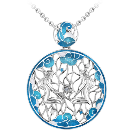 Подвес с бриллиантом, белое золото, н.керамика 1