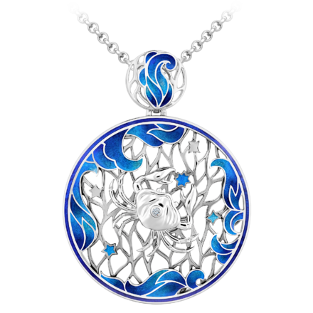 Подвес с бриллиантом, белое золото, н.керамика 1