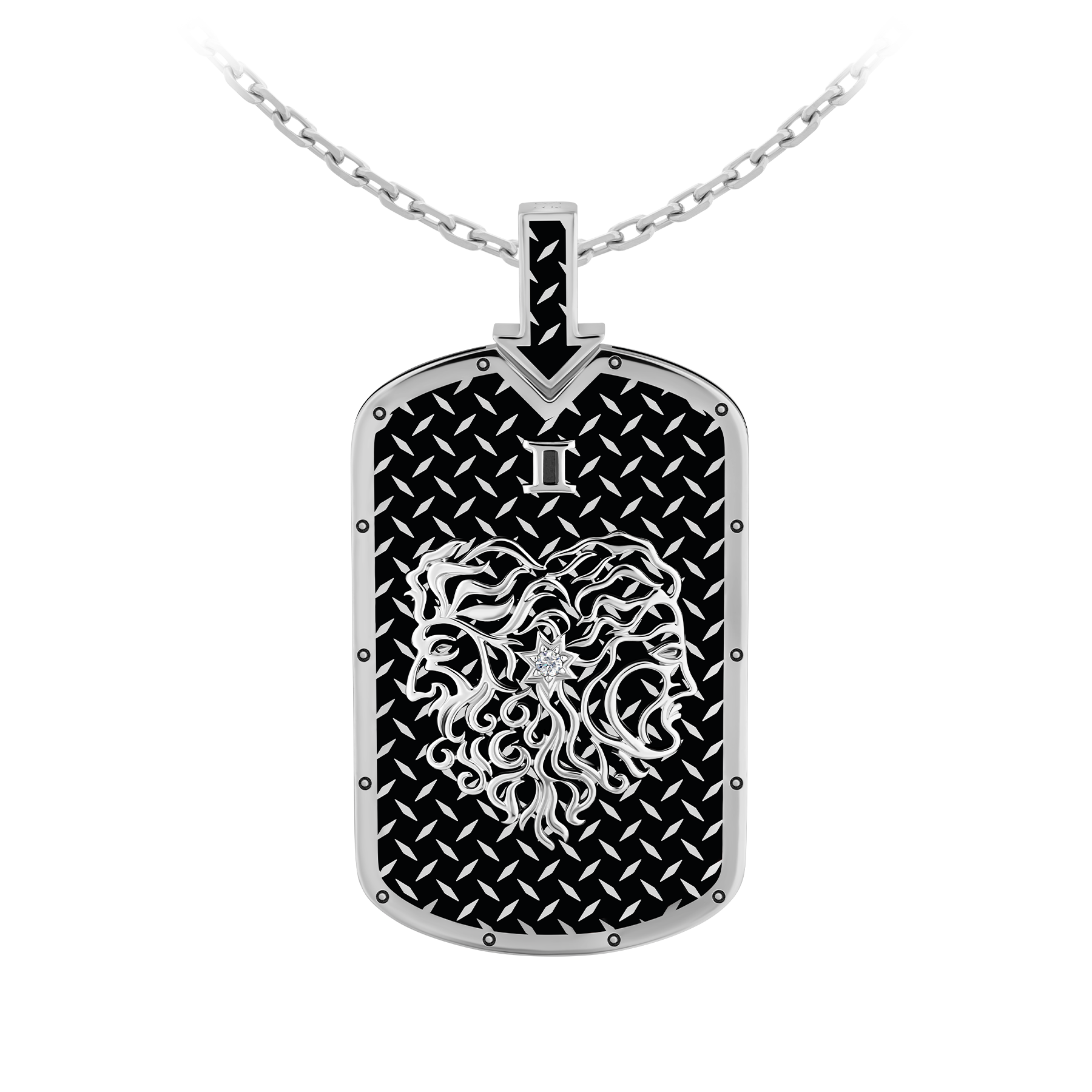 Подвес с бриллиантом, белое золото, нанокерамика