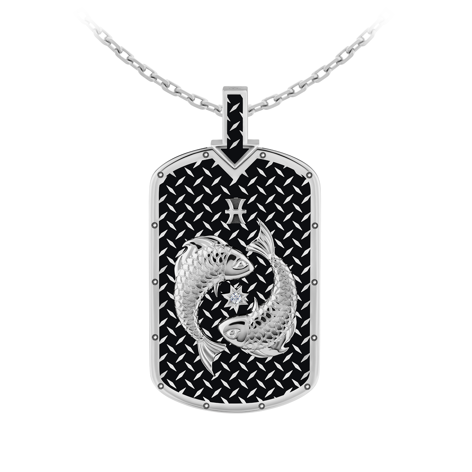 Подвес с бриллиантом, белое золото, нанокерамика