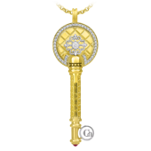 Подвес с рубином и бриллиантами, жёлтое и белое золото