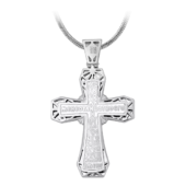 Крест с бриллиантом, белое золото, н.керамика