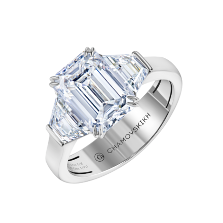 Кольцо с бриллиантами, белое золото 1