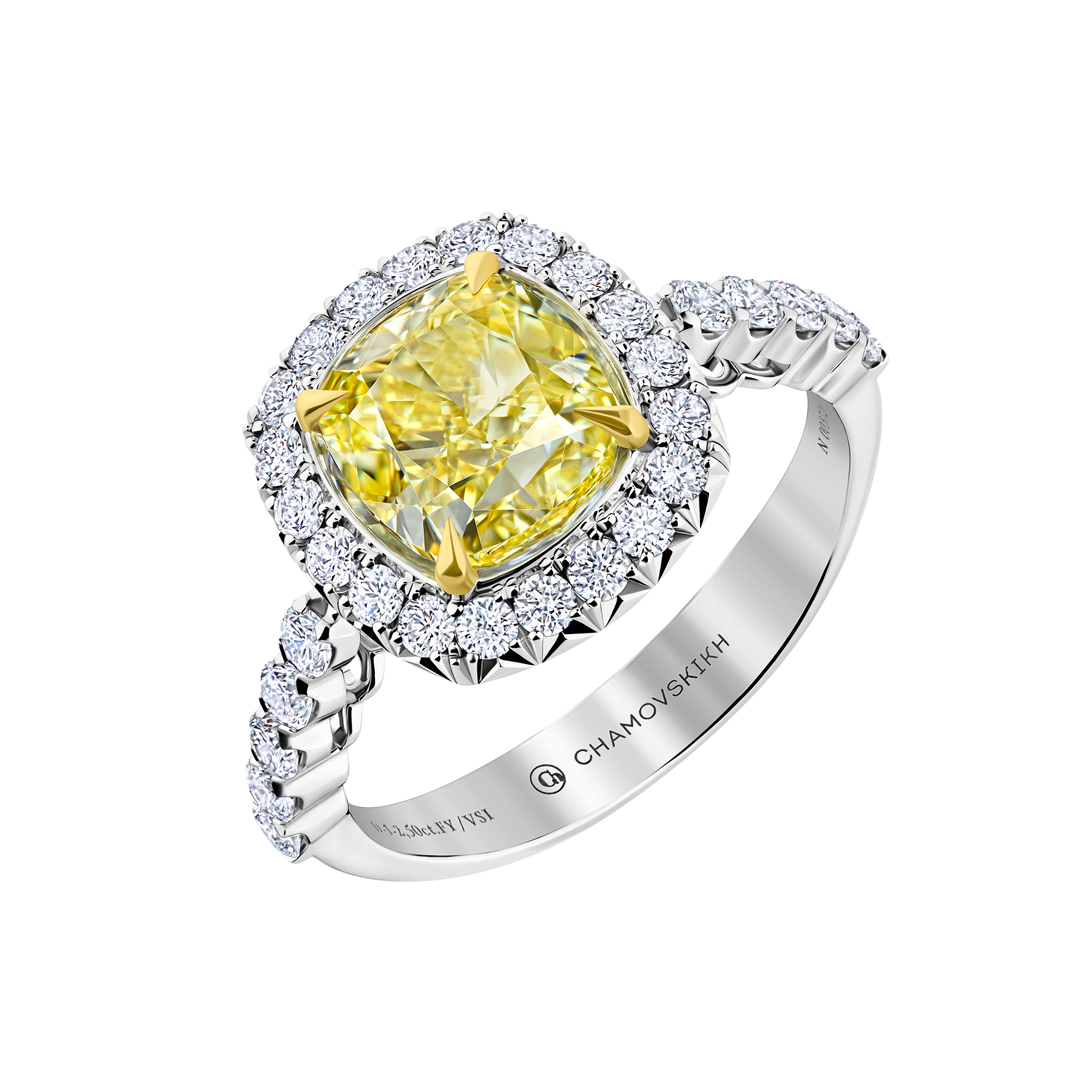 Кольцо с бриллиантами, белое золото