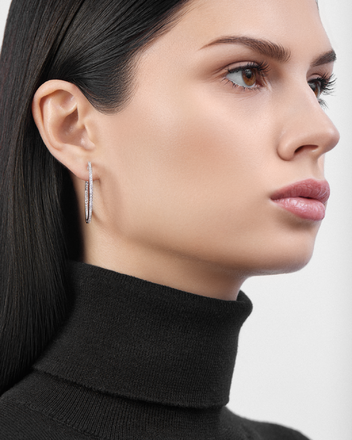 Серьги с бриллиантами, белое золото 2