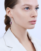 Серьги с рубинами и бриллиантами, белое золото