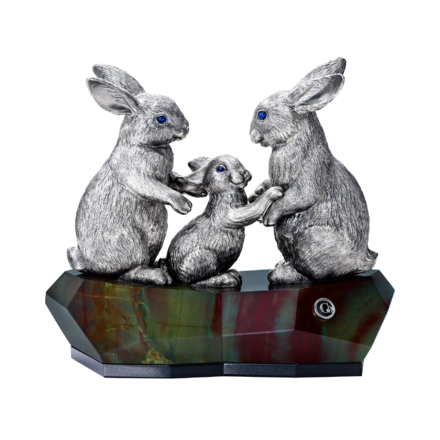 Настольная скульптура «Семейство кроликов» 1