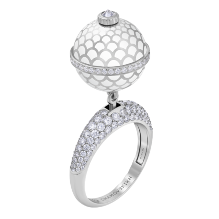 Кольцо с бриллиантами, белое золото, н.керамика 1