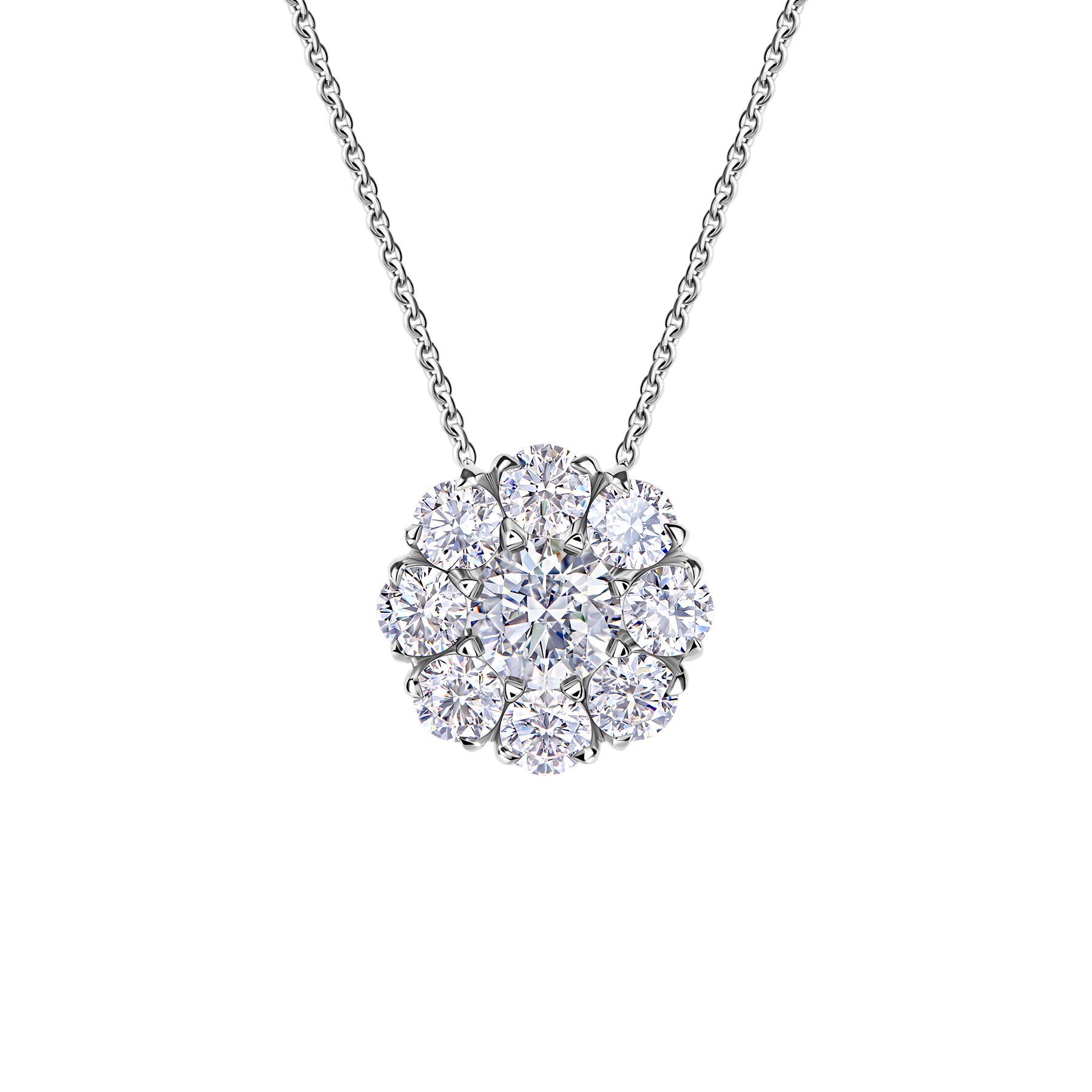 Колье с бриллиантами, белое золото