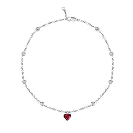 Браслет с рубином и бриллиантами, белое золото 2