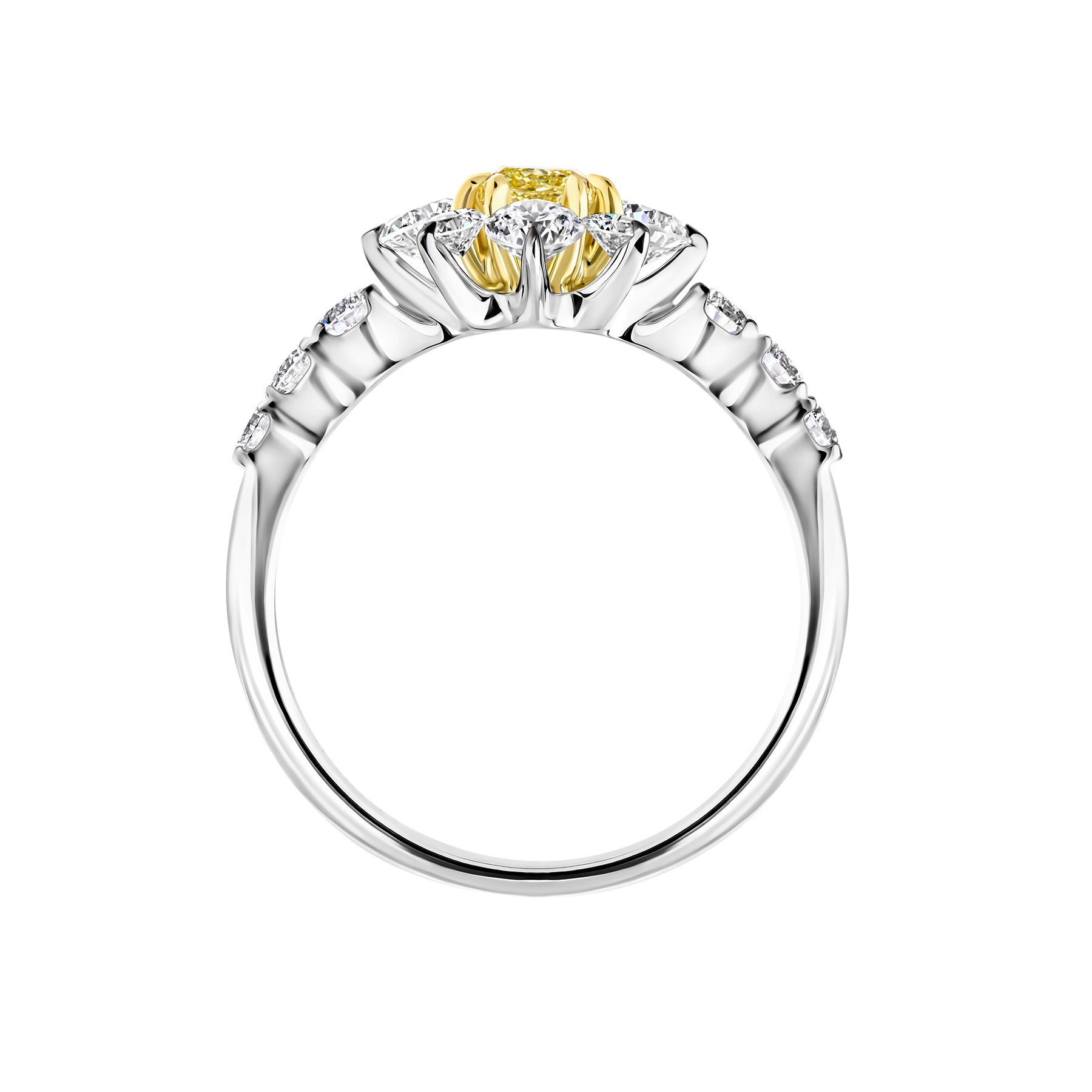 Кольцо с бриллиантами, белое золото