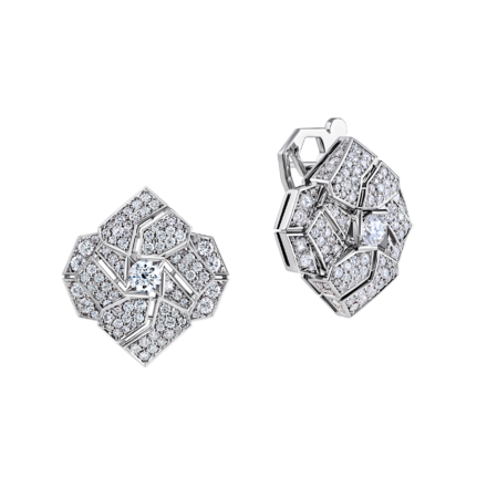 Серьги с бриллиантами, белое золото 1