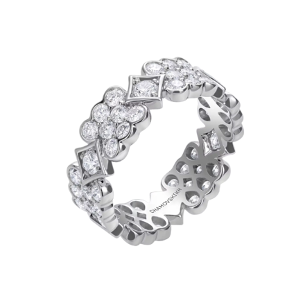 Кольцо с бриллиантами, белое золото 1