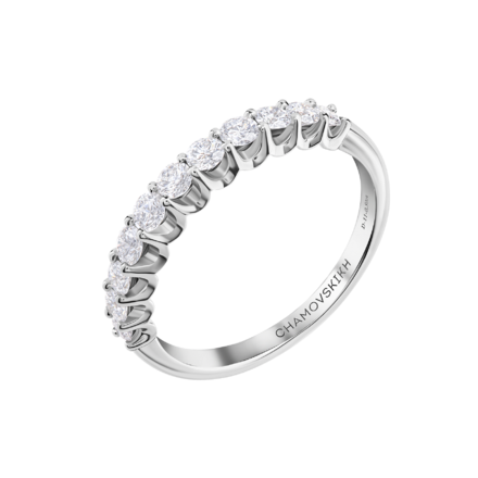 Кольцо с бриллиантами, белое золото 1