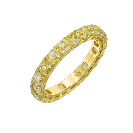 Кольцо с жёлтыми бриллиантами, жёлтое золото 1